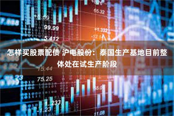 怎样买股票配债 沪电股份：泰国生产基地目前整体处在试生产阶段