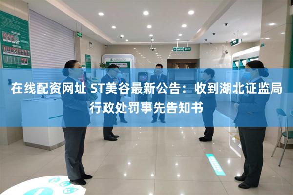 在线配资网址 ST美谷最新公告：收到湖北证监局行政处罚事先告知书